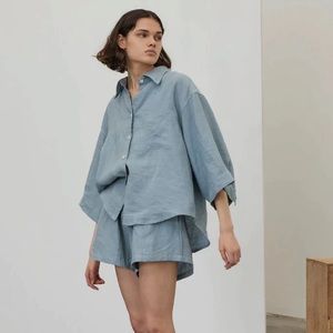 Deiji Studios The 03 Sleepwear Set in Ash Blue